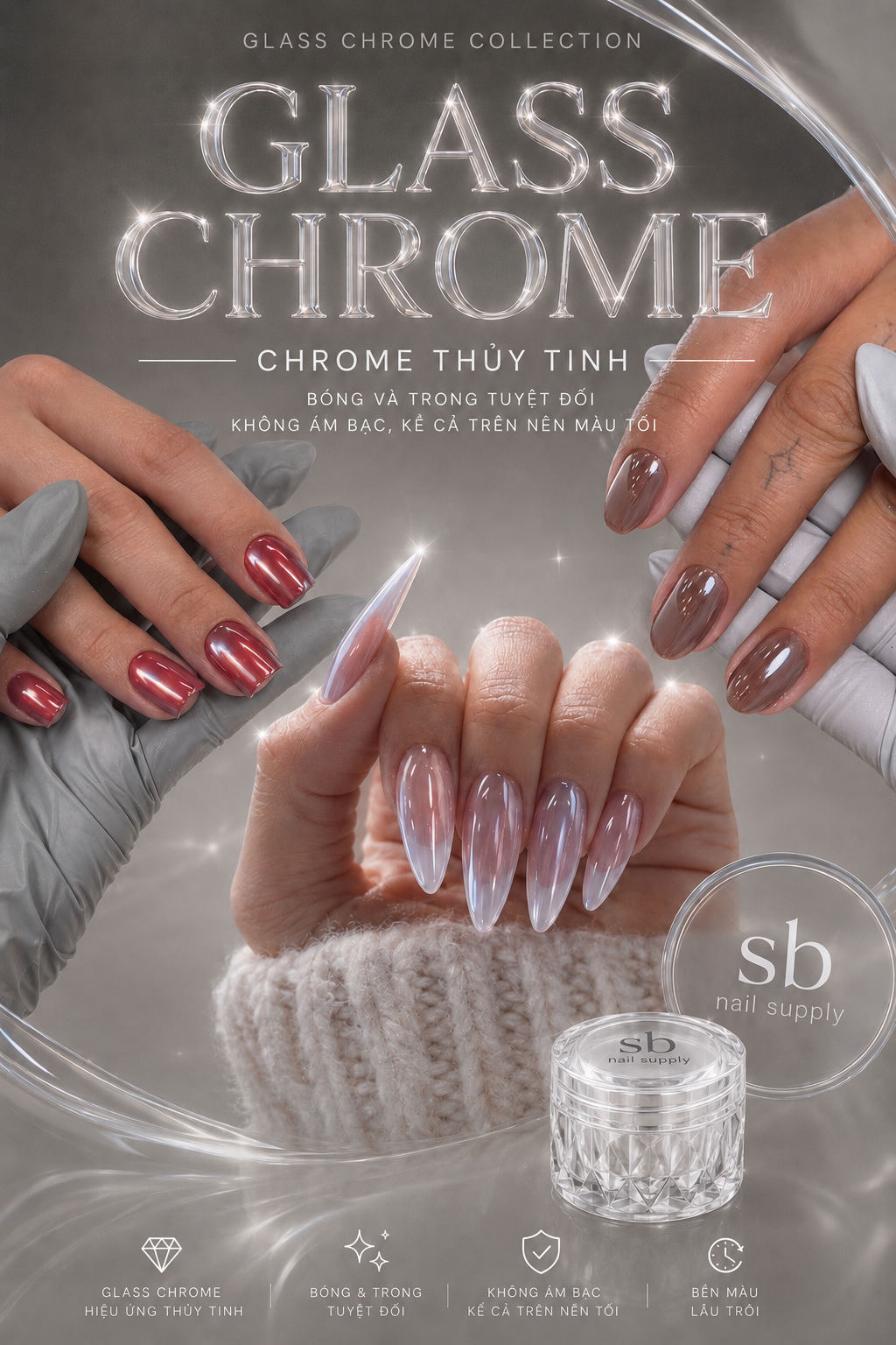 Glazed Chrome (C7) - Glass Chrome (1G)